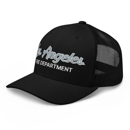 LAFD Los Angeles Fire Department Vintage Sports Script Embroidered Mesh Trucker Hat