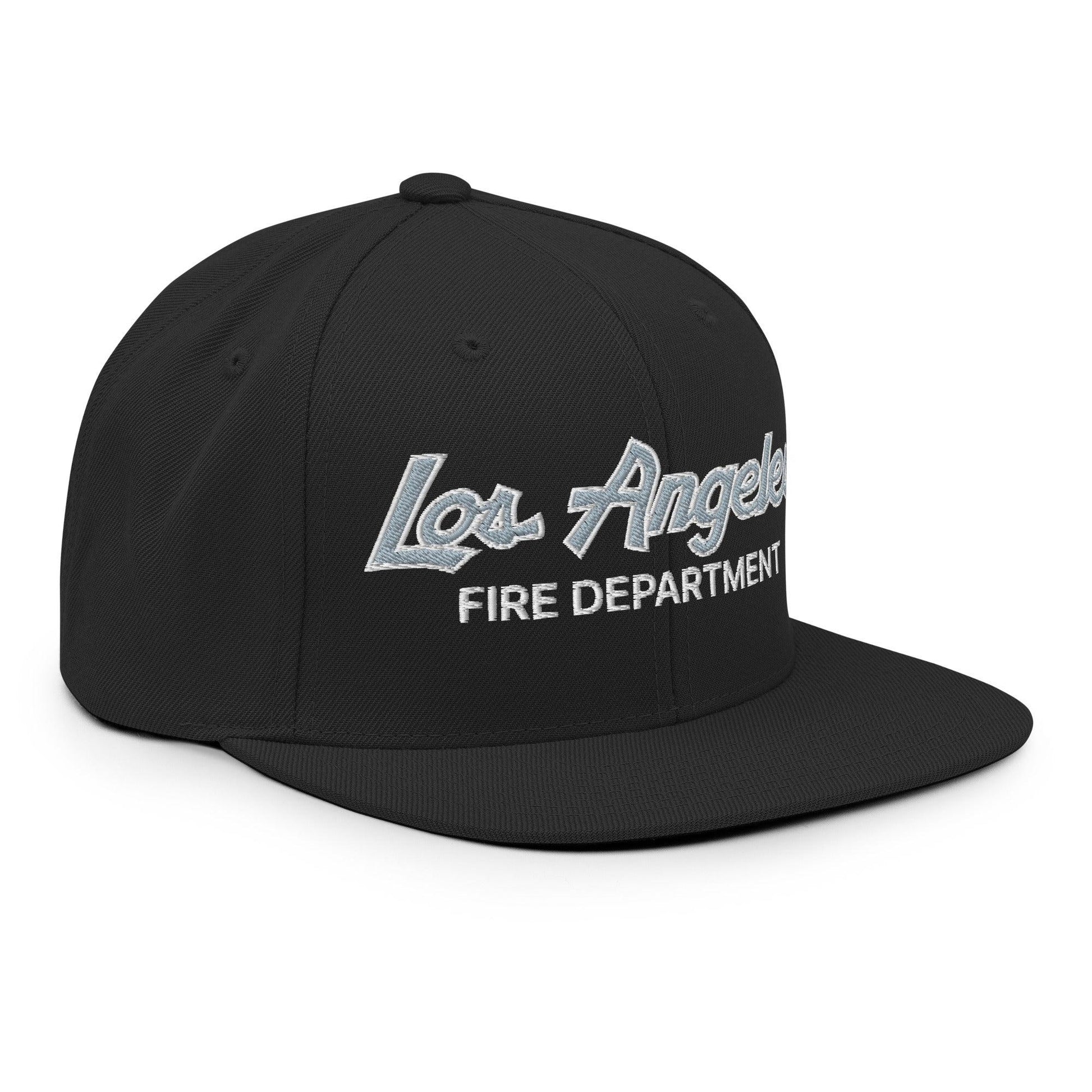 LAFD Los Angeles Fire Department Vintage Sports Script Embroidered Flat Bill Brim Snapback Hat