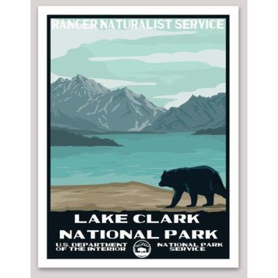 Lake Clark National Park WPA Sticker Large - sticker