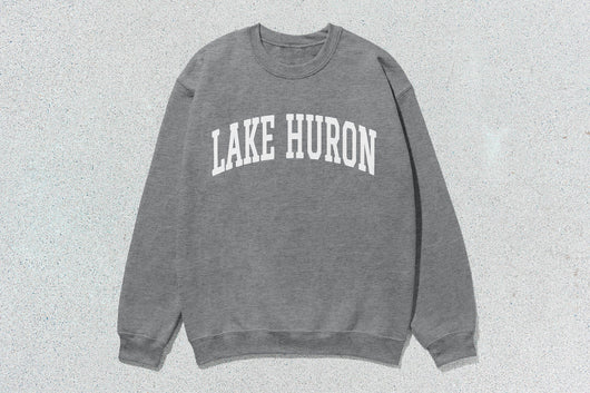 Lake Huron - Unisex Heavy Blend™ Crewneck Sweatshirt - athletic heather / Small - Sweatshirts & Hoodies