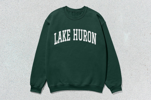 Lake Huron - Unisex Heavy Blend™ Crewneck Sweatshirt - Green / Small - Sweatshirts & Hoodies
