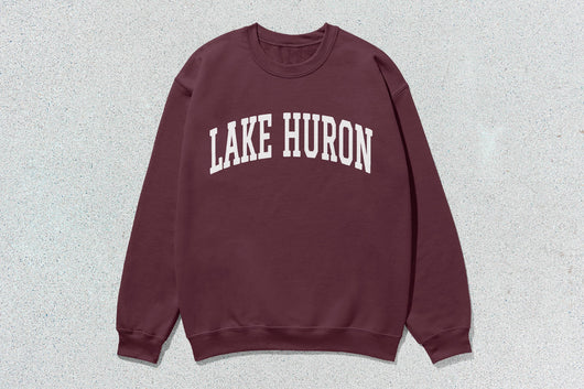 Lake Huron - Unisex Heavy Blend™ Crewneck Sweatshirt - Maroon / Small - Sweatshirts & Hoodies