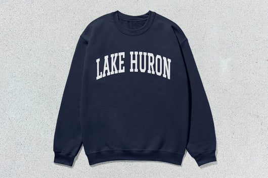 Lake Huron - Unisex Heavy Blend™ Crewneck Sweatshirt - Navy / Small - Sweatshirts & Hoodies