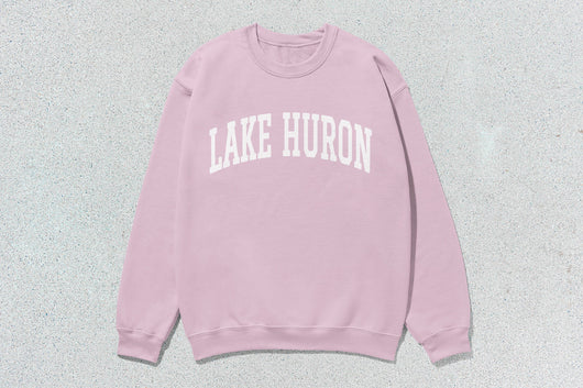 Lake Huron - Unisex Heavy Blend™ Crewneck Sweatshirt - Pink / Small - Sweatshirts & Hoodies