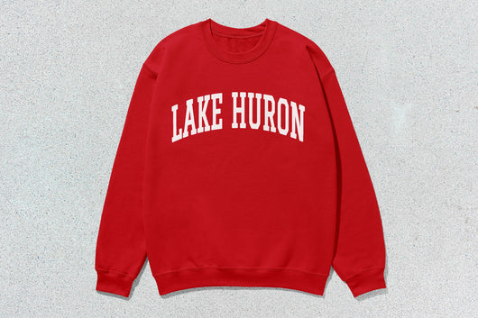 Lake Huron - Unisex Heavy Blend™ Crewneck Sweatshirt - Red / Small - Sweatshirts & Hoodies