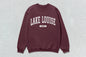 Maroon Lake Louise crewneck sweatshirt featuring Lake Louise Canada custom apparel design