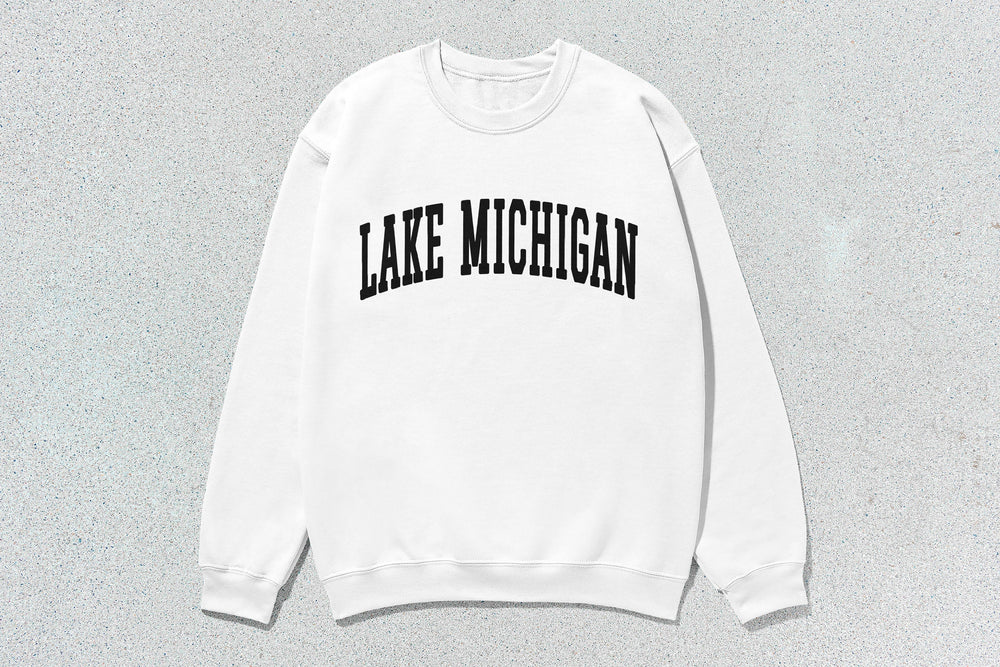 Lake Michigan - Unisex Heavy Blend™ Crewneck Sweatshirt - White / Small - Sweatshirts & Hoodies