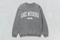 Gray Lake Muskoka crewneck sweatshirt showcasing custom apparel and casual comfort