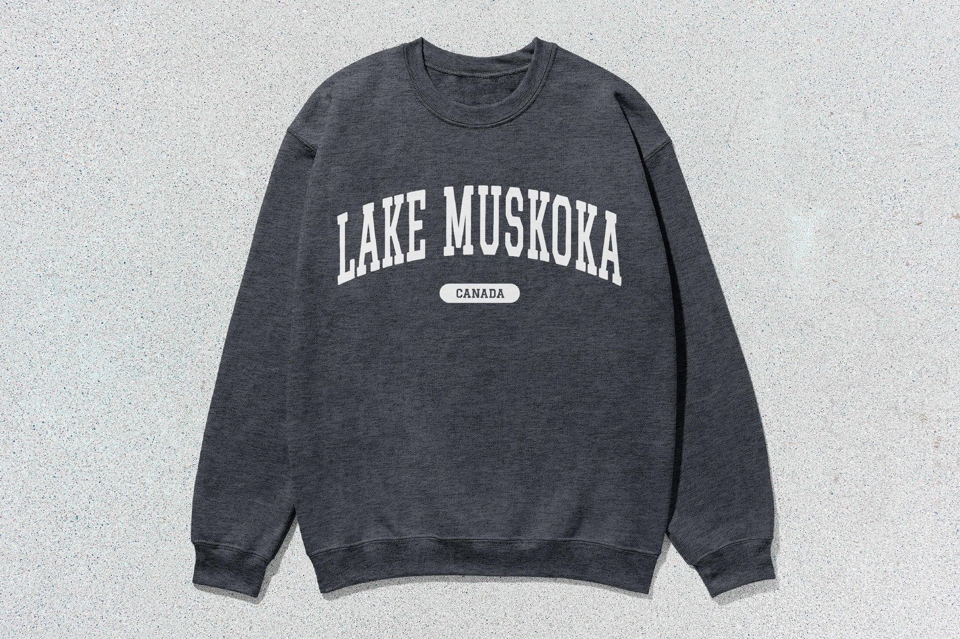 Gray Lake Muskoka crewneck sweatshirt from the custom apparel collection