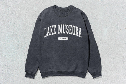 Gray Lake Muskoka crewneck sweatshirt from the custom apparel collection