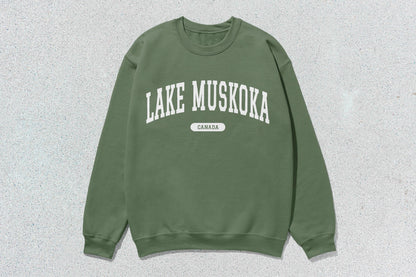 Green Lake Muskoka crewneck sweatshirt, ideal for custom apparel and casual wear