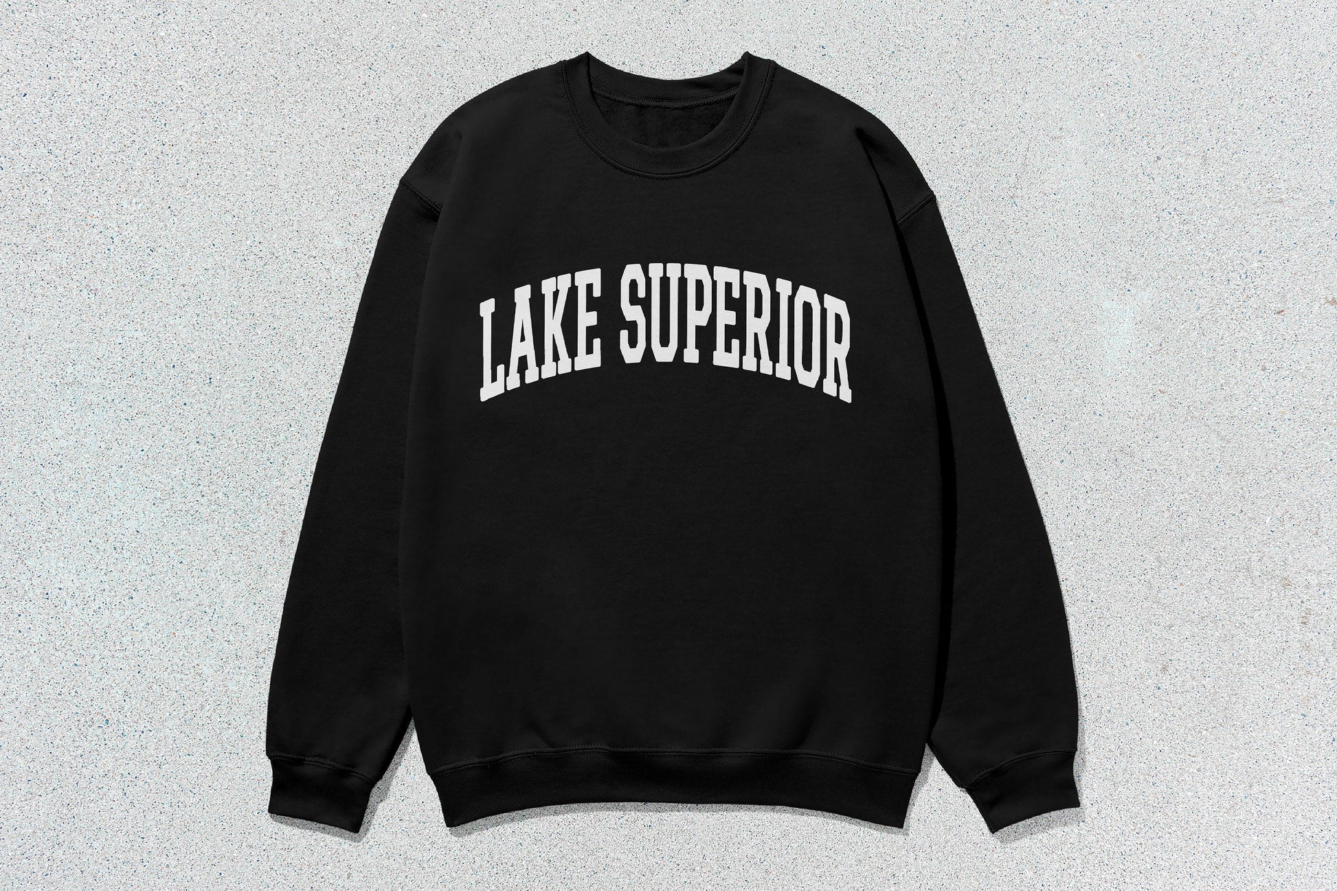 Black Lake Superior unisex crewneck sweatshirt offering stylish custom apparel