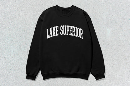 Black Lake Superior unisex crewneck sweatshirt offering stylish custom apparel