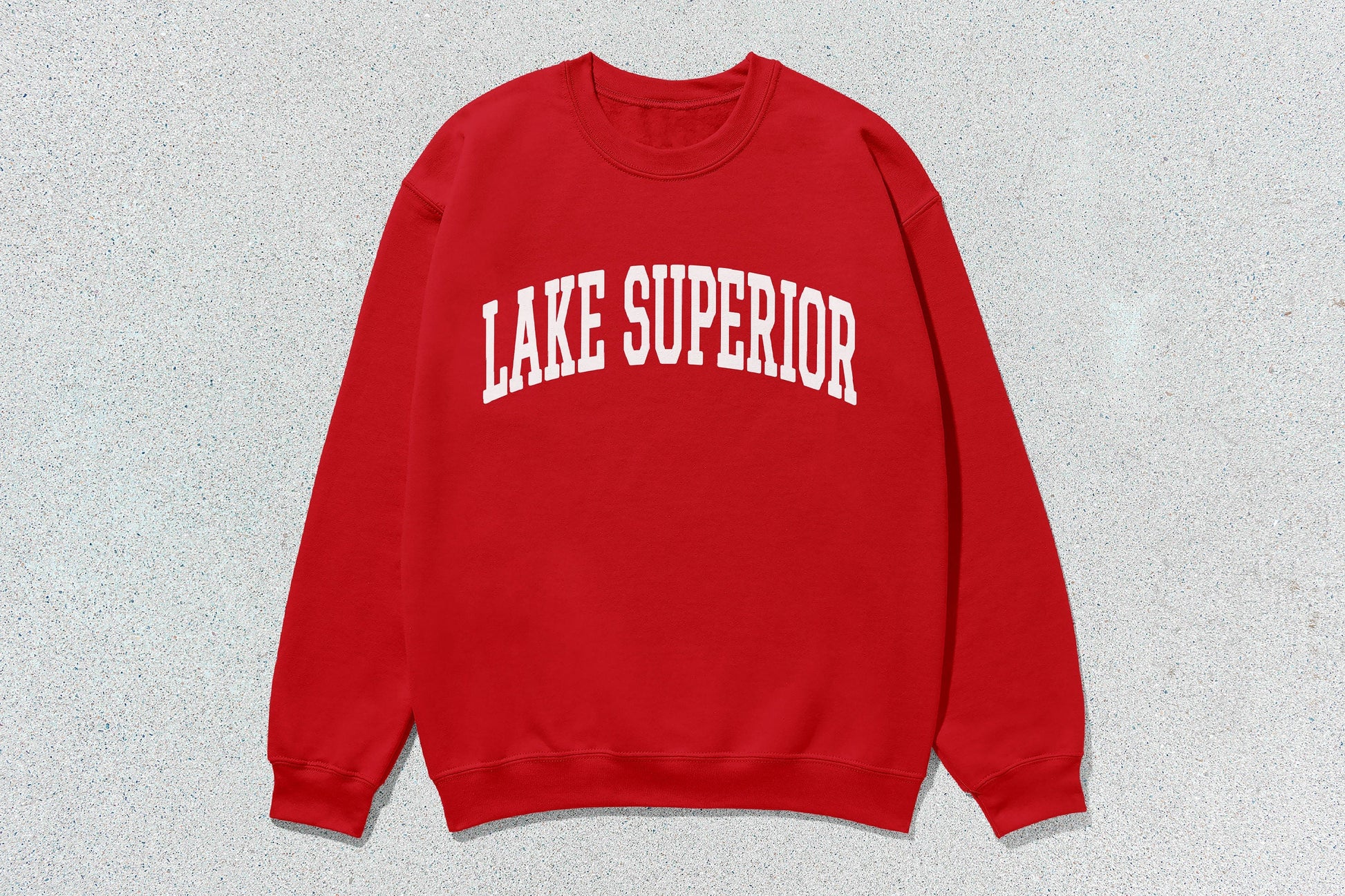 Red Lake Superior unisex crewneck sweatshirt in custom apparel line