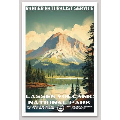 Lassen Volcanic National Park WPA Sticker Large - sticker