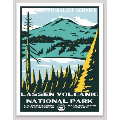 Lassen Volcanic National Park WPA Sticker Large - sticker