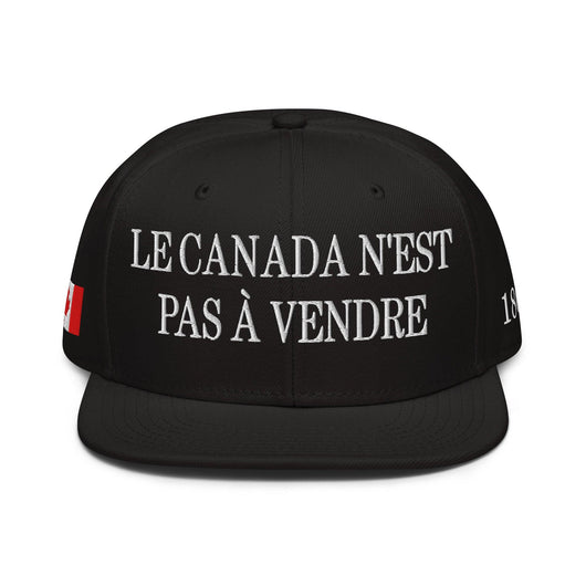 Le Canada n’est pas à Vendre Canada is not for Sale 1867 Flag Embroidered Flat Bill Brim Snapback Hat - Headwear