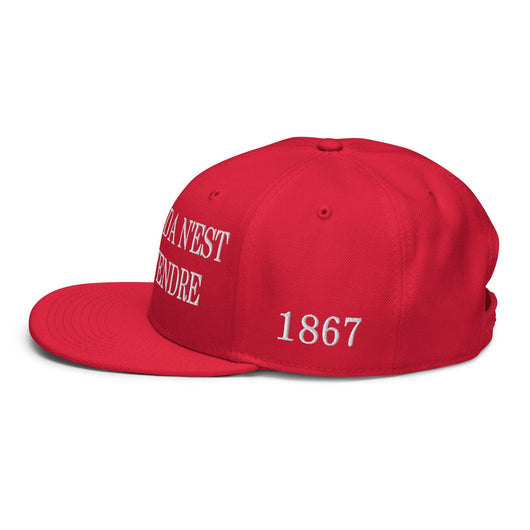 Le Canada n’est pas à Vendre Canada is not for Sale 1867 Flag Embroidered Flat Bill Brim Snapback Hat - Headwear