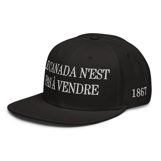 Le Canada n’est pas à Vendre Canada is not for Sale 1867 Flag Embroidered Flat Bill Brim Snapback Hat - Headwear