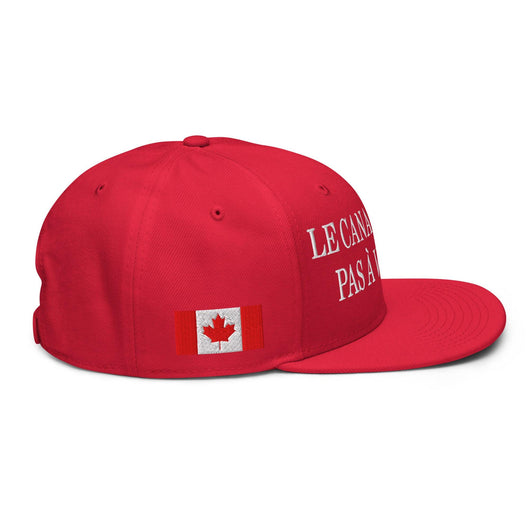Le Canada n’est pas à Vendre Canada is not for Sale 1867 Flag Embroidered Flat Bill Brim Snapback Hat - Headwear
