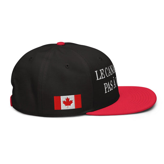 Le Canada n’est pas à Vendre Canada is not for Sale 1867 Flag Embroidered Flat Bill Brim Snapback Hat - Headwear