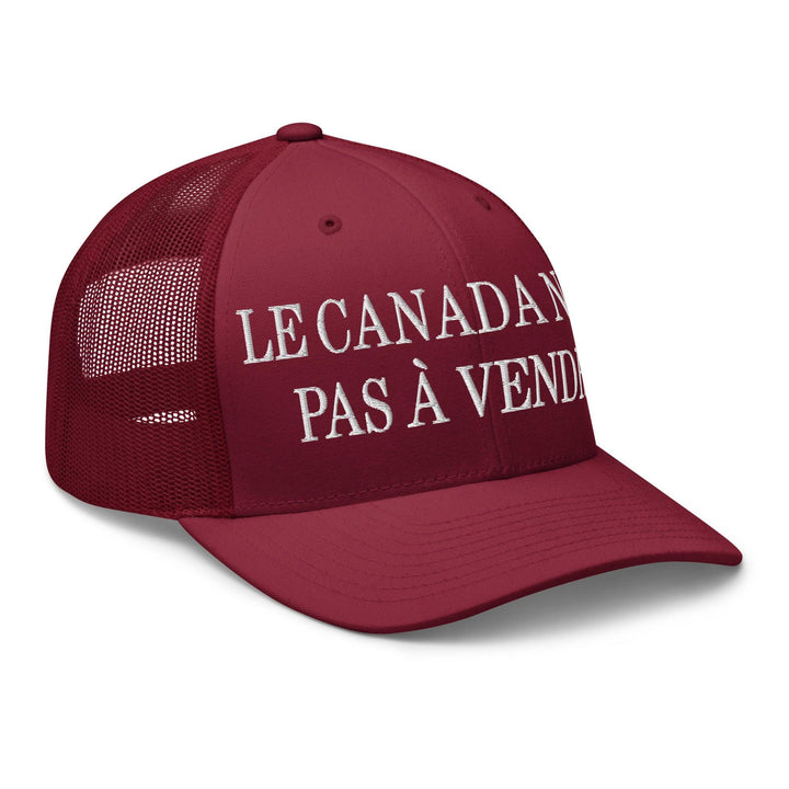 Le Canada n’est pas à Vendre Canada is not for Sale Embroidered Mesh Trucker Hat - Headwear