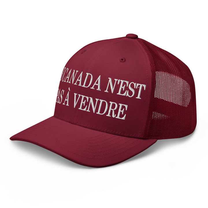 Le Canada n’est pas à Vendre Canada is not for Sale Embroidered Mesh Trucker Hat - Headwear