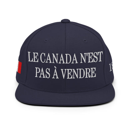 Le Canada n’est pas à Vendre Canada is not for Sale Flag 1867 Embroidered Flat Bill Brim Snapback Hat - Headwear
