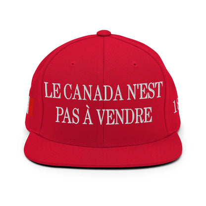 Le Canada n’est pas à Vendre Canada is not for Sale Flag 1867 Embroidered Flat Bill Brim Snapback Hat - Headwear