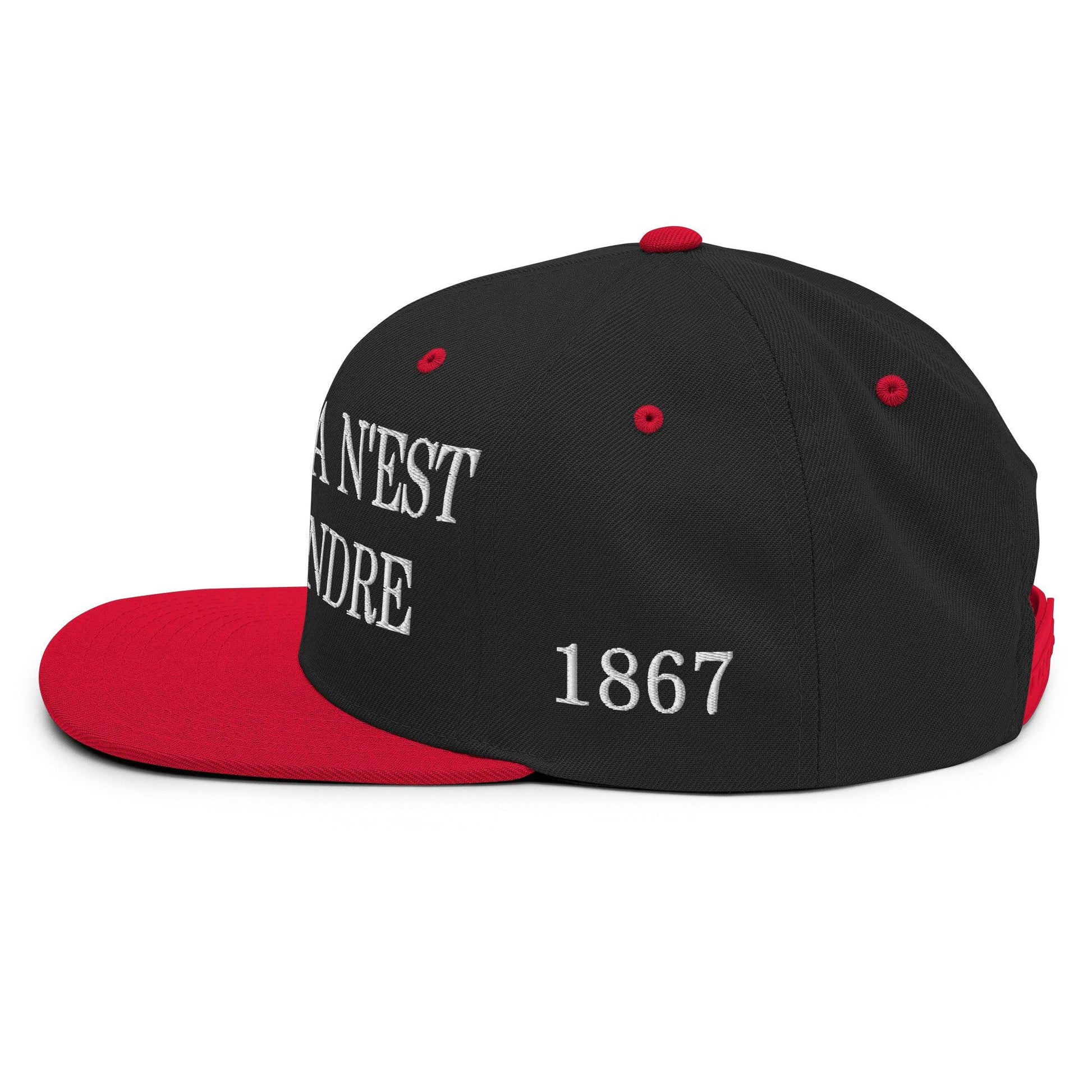 Le Canada n’est pas à Vendre Canada is not for Sale Flag 1867 Embroidered Flat Bill Brim Snapback Hat - Headwear