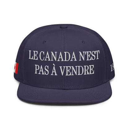 Le Canada n’est pas à Vendre is not for Sale 1867 Flag Embroidered Flat Bill Brim Snapback Hat - Headwear