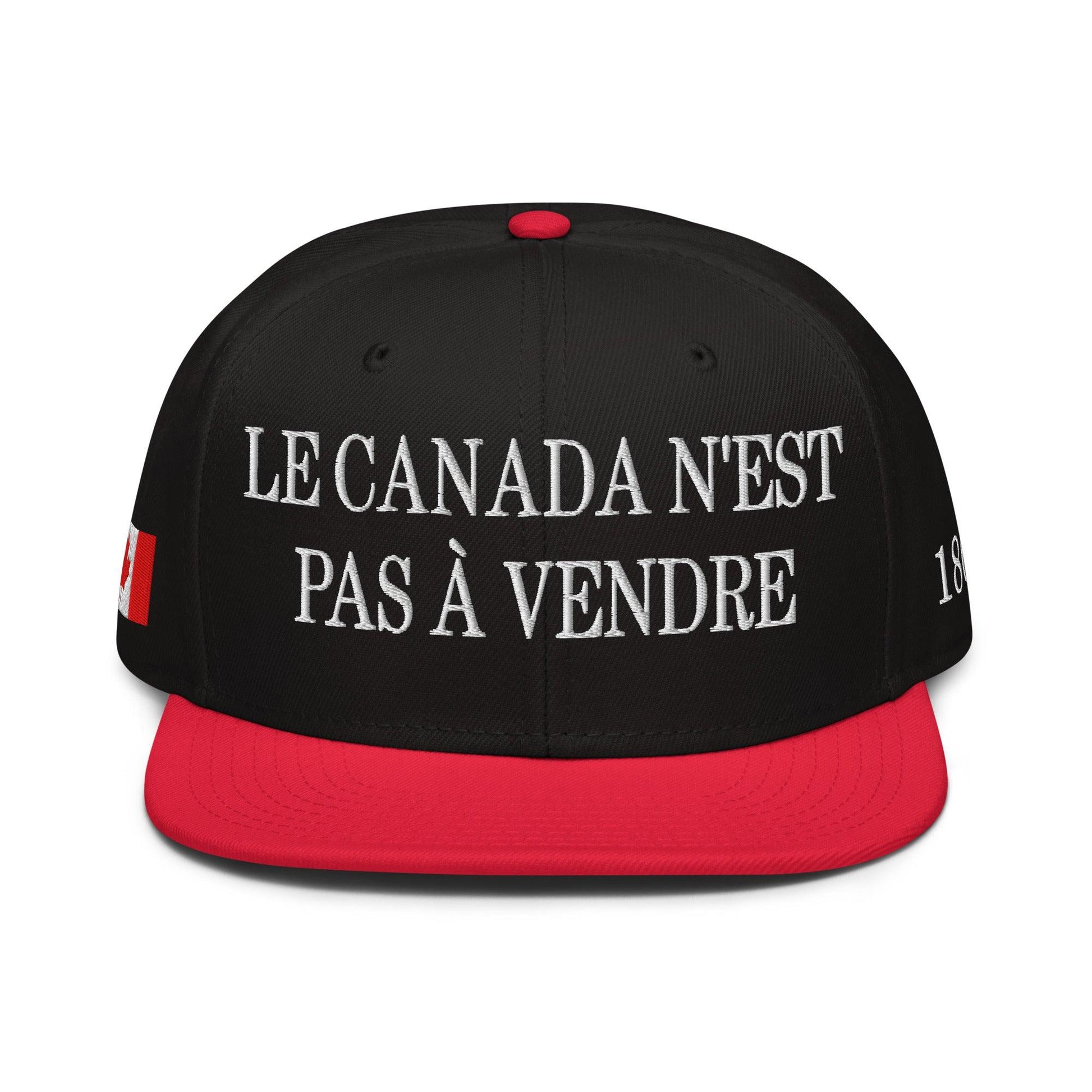 Le Canada n’est pas à Vendre is not for Sale 1867 Flag Embroidered Flat Bill Brim Snapback Hat - Headwear
