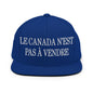 Le Canada n’est pas à Vendre is not for Sale Embroidered Flat Bill Brim Snapback Hat - Royal Blue - Headwear
