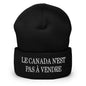 Le Canada n’est pas à Vendre is not for Sale Embroidered Knit Cuffed Beanie - Black - Headwear - Winter