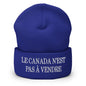 Le Canada n’est pas à Vendre is not for Sale Embroidered Knit Cuffed Beanie - Royal - Headwear - Winter