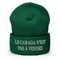Le Canada n’est pas à Vendre is not for Sale Embroidered Knit Cuffed Beanie - Spruce - Headwear - Winter