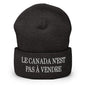 Le Canada n’est pas à Vendre is not for Sale Embroidered Knit Cuffed Beanie - Dark Grey - Headwear - Winter