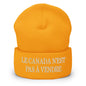 Le Canada n’est pas à Vendre is not for Sale Embroidered Knit Cuffed Beanie - Gold - Headwear - Winter