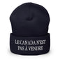 Le Canada n’est pas à Vendre is not for Sale Embroidered Knit Cuffed Beanie - Navy - Headwear - Winter