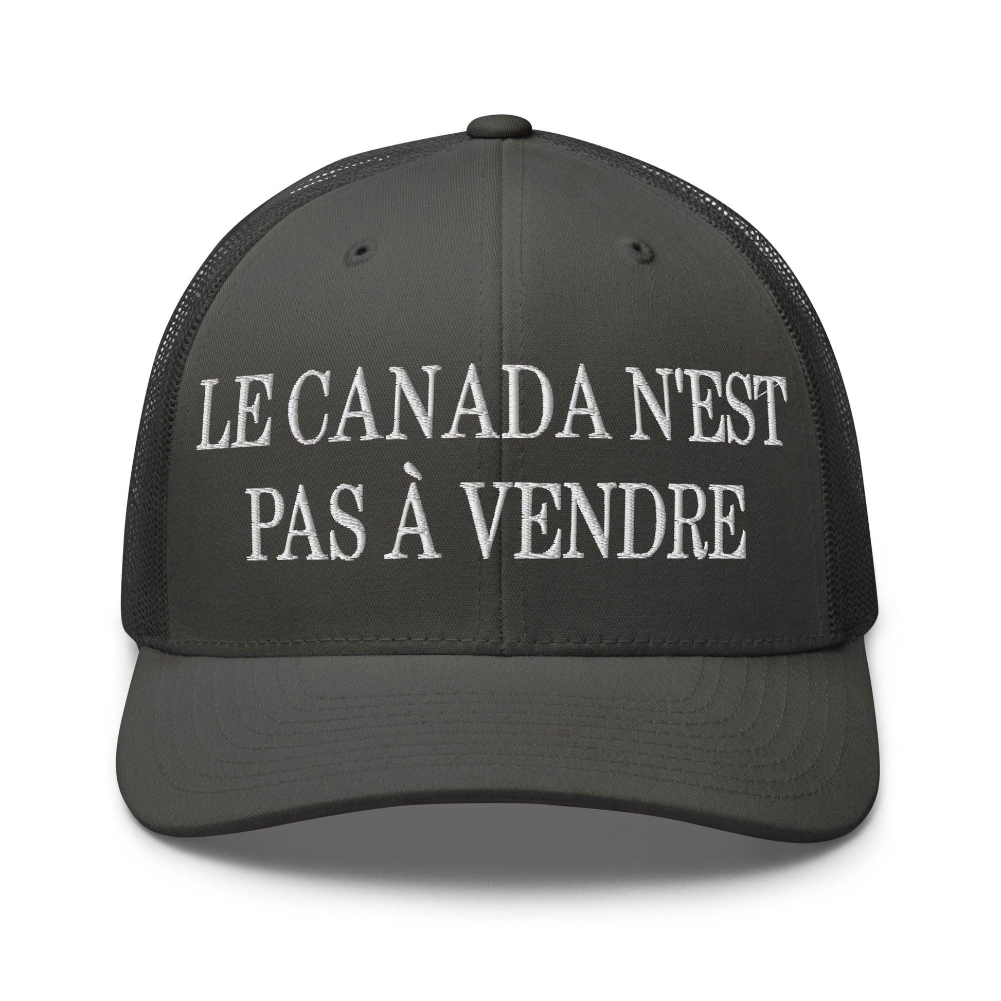 Le Canada n’est pas à Vendre is not for Sale Embroidered Mesh Trucker Hat - Charcoal - Headwear