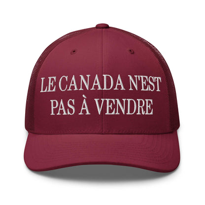 Le Canada n’est pas à Vendre is not for Sale Embroidered Mesh Trucker Hat - Cranberry - Headwear