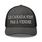 Le Canada n’est pas à Vendre is not for Sale Embroidered Mesh Trucker Hat - Charcoal/ Black - Headwear