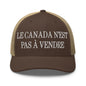 Le Canada n’est pas à Vendre is not for Sale Embroidered Mesh Trucker Hat - Brown/ Khaki - Headwear