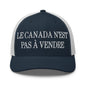 Le Canada n’est pas à Vendre is not for Sale Embroidered Mesh Trucker Hat - Navy/ White - Headwear