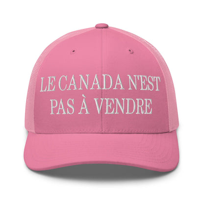 Le Canada n’est pas à Vendre is not for Sale Embroidered Mesh Trucker Hat - Pink - Headwear