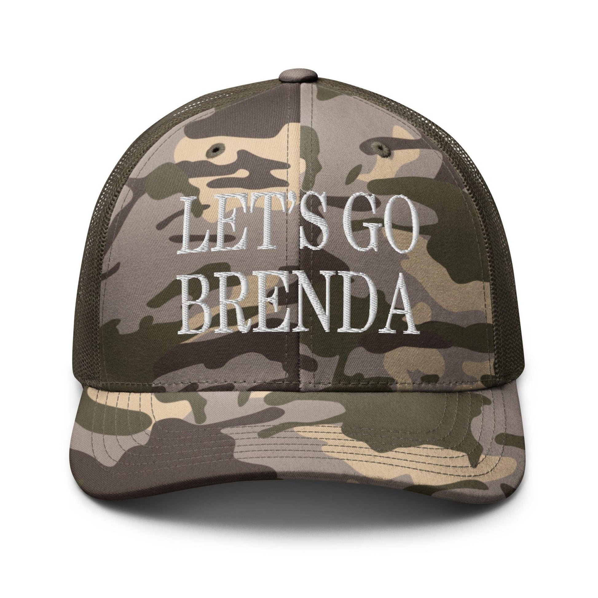 Let’s Go Brenda Camo Trucker Hat - Camo/Olive - Headwear