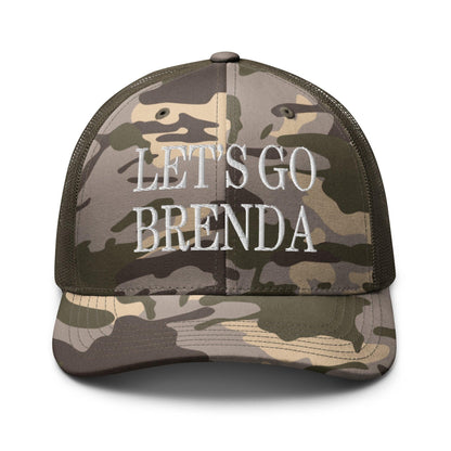 Let’s Go Brenda Camo Trucker Hat - Camo/Olive - Headwear