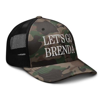Let’s Go Brenda Camo Trucker Hat - Headwear