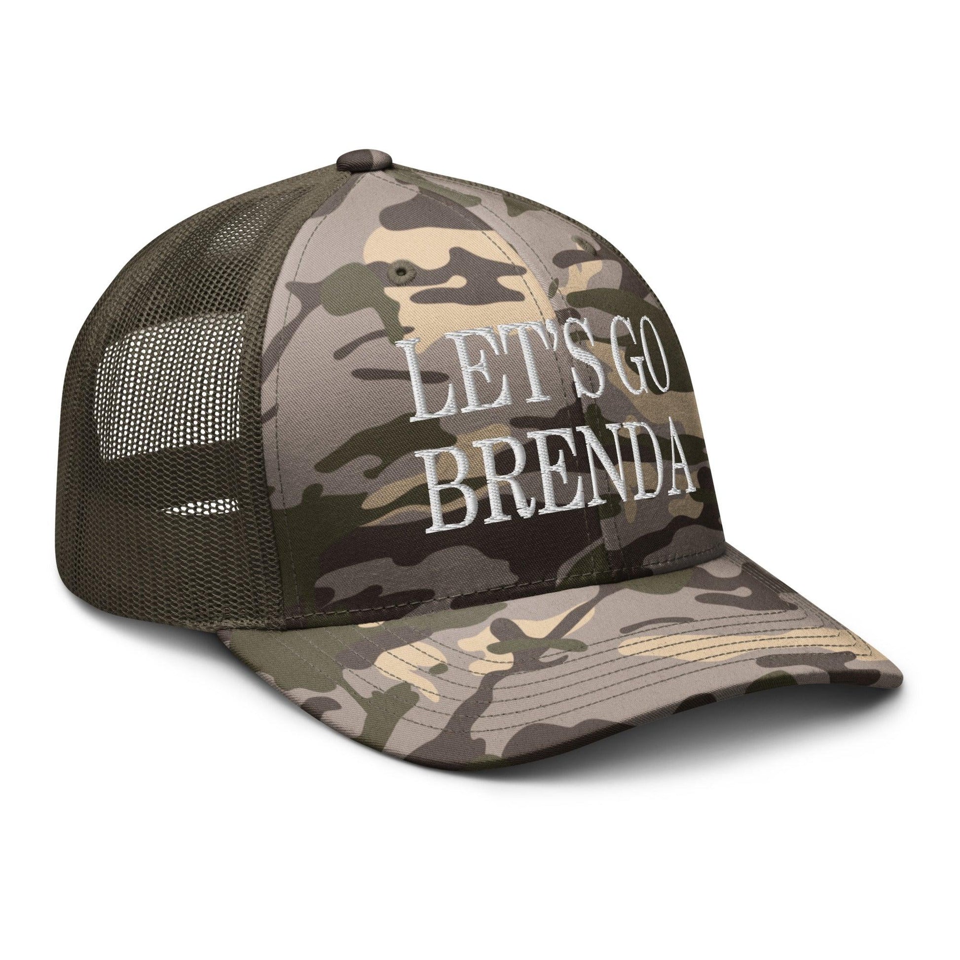 Let’s Go Brenda Camo Trucker Hat - Headwear