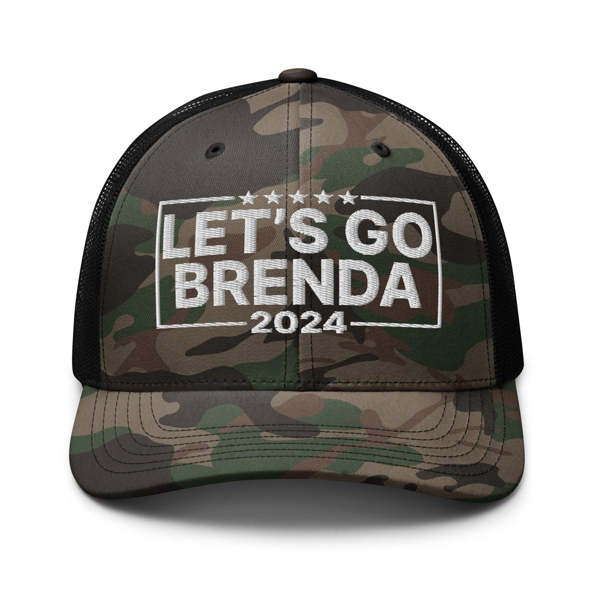 Let’s Go Brenda FKH Camo Trucker Hat - Camo/Black - Headwear
